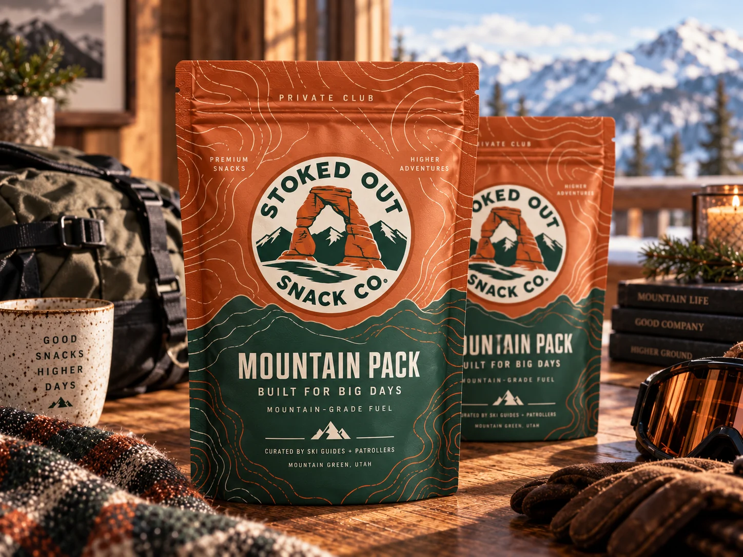 Stoked Out Mountain Pack soft pouch designed for private club outdoor programs